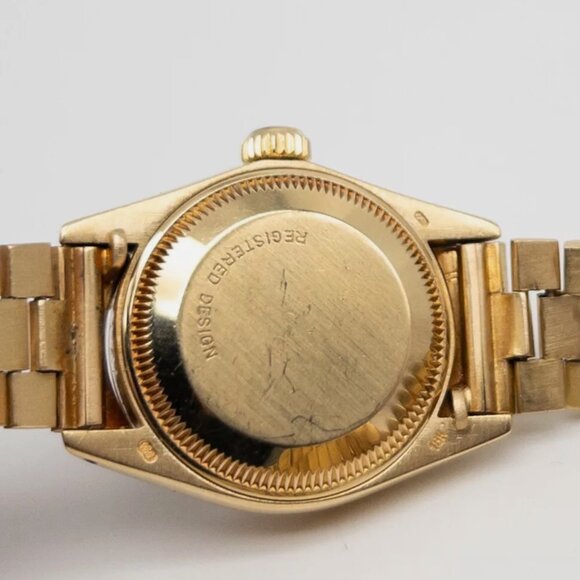 ROLEX DATEJUST PRESIDENT 18k Yellow Gold BLUE DIAL Ladies Watch main image 5